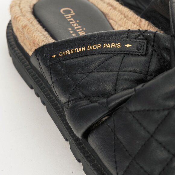 Christian Dior DTwist Black Cannage Quilted Slide Sandals - Picture 8 of 11